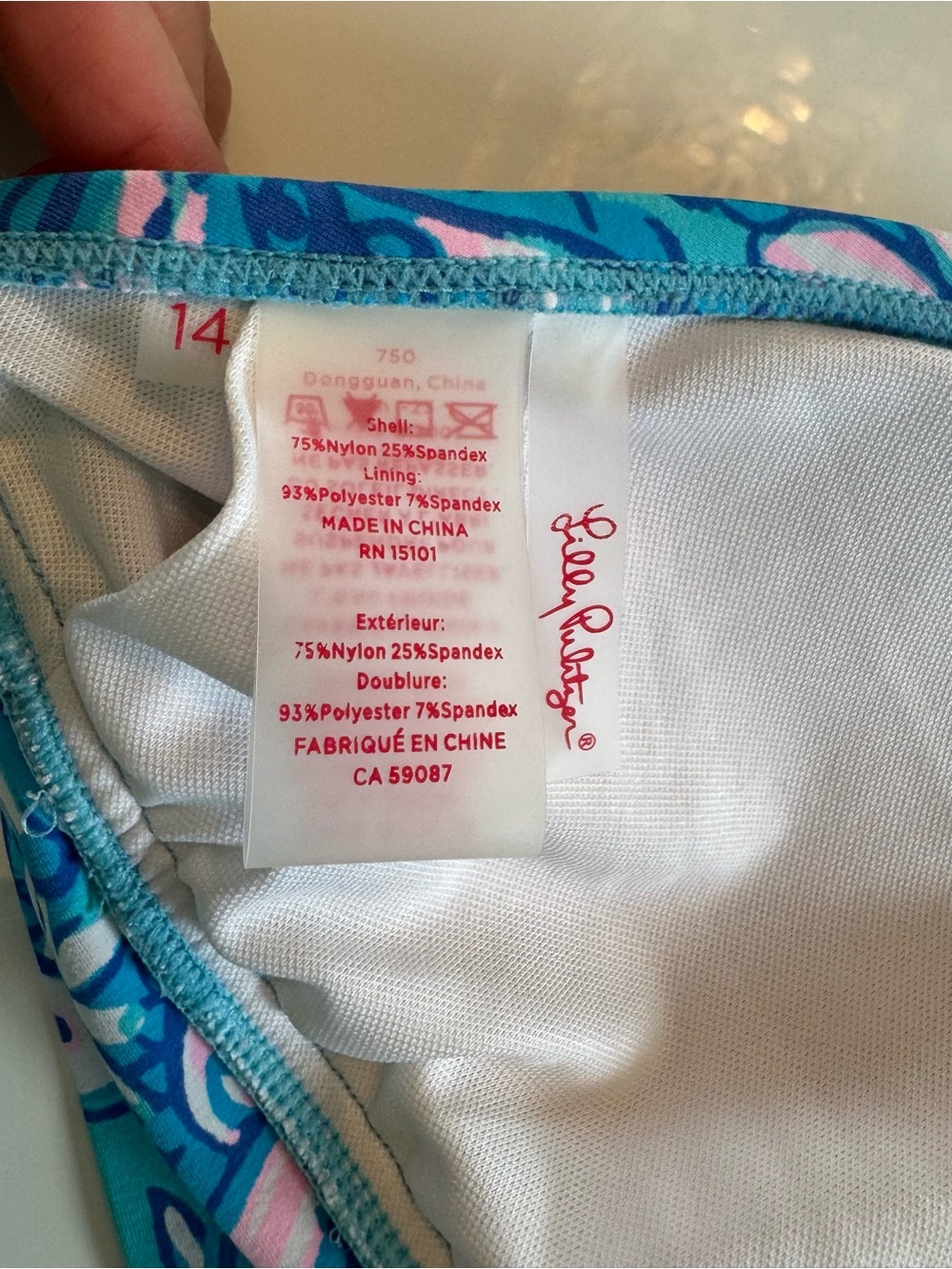 2 Lilly Pulitzer Triangle Bikini Tops sz 14 - Picture 7 of 7